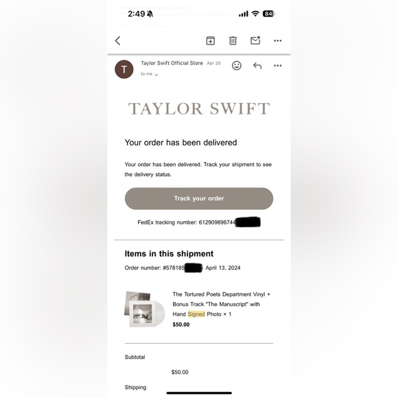 SIGNED WITH HEART Taylor Swift The Tortured Poets Department Vinyl - Picture 4 of 4